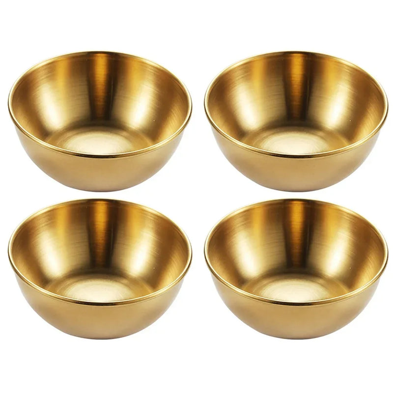 2/4/6pcs Stainless Steel Small Sauce Dishes Seasoning Serving Tray Spice Plates Set Soy Sauce Dish Specialty Tableware