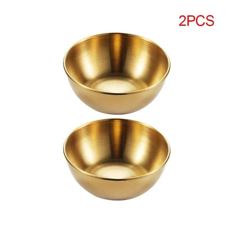 2/4/6pcs Stainless Steel Small Sauce Dishes Seasoning Serving Tray Spice Plates Set Soy Sauce Dish Specialty Tableware